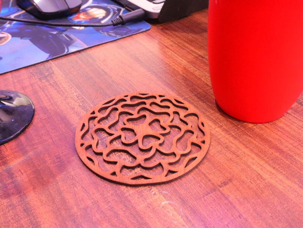Laser Cut Floral Wooden Coasters Free CDR Vectors Art