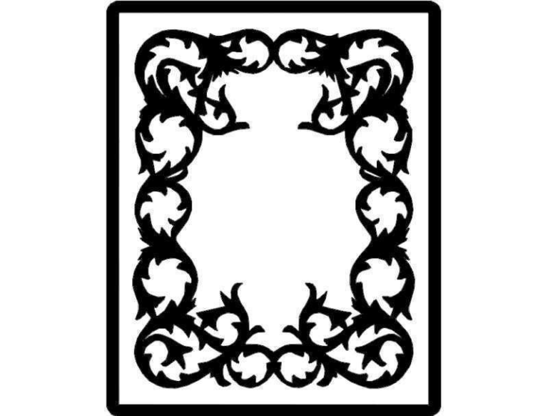 Patterned Photo Frame With Designed Border Free DXF File