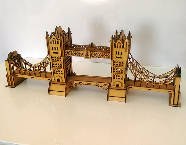 Laser Cut London Tower Bridge 3d Puzzle Free CDR Vectors Art