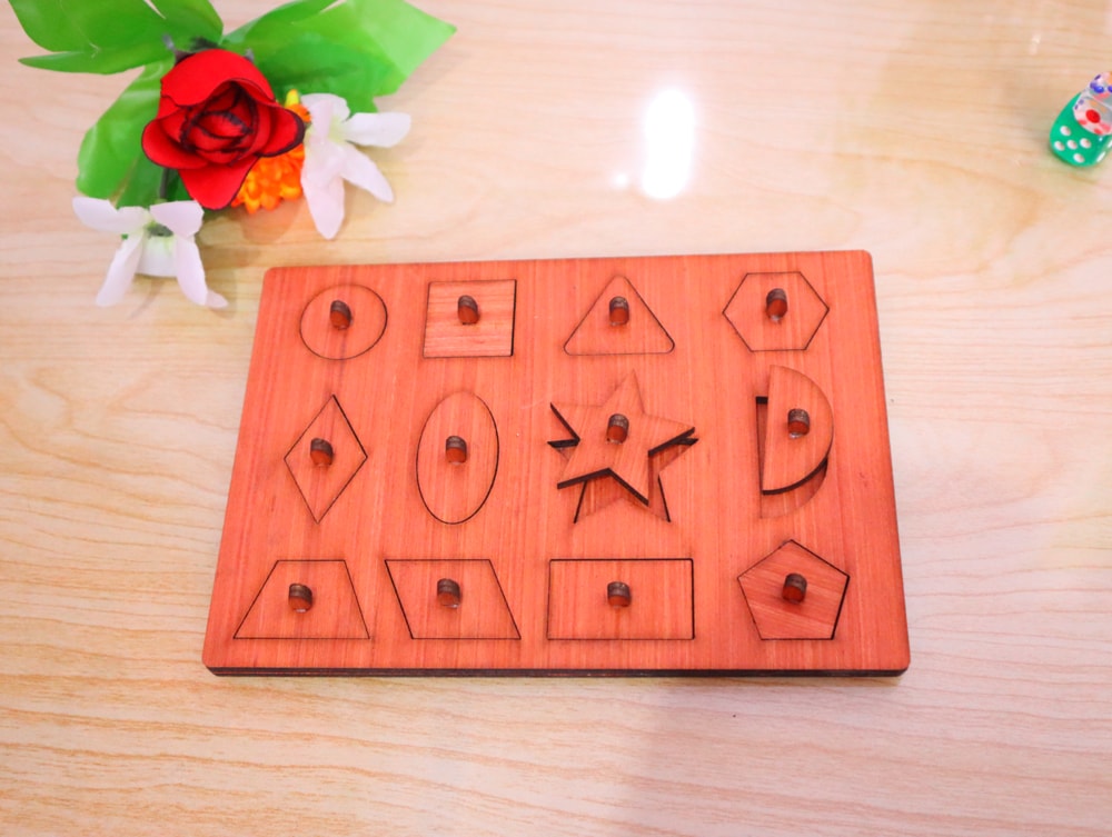 Laser Cut Shapes Peg Puzzle Montessori Toy Free CDR Vectors Art
