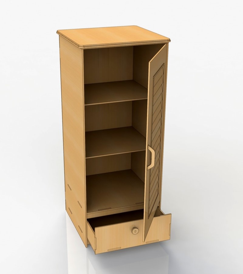 Laser Cut Cupboard Storage Cabinet Free DXF File