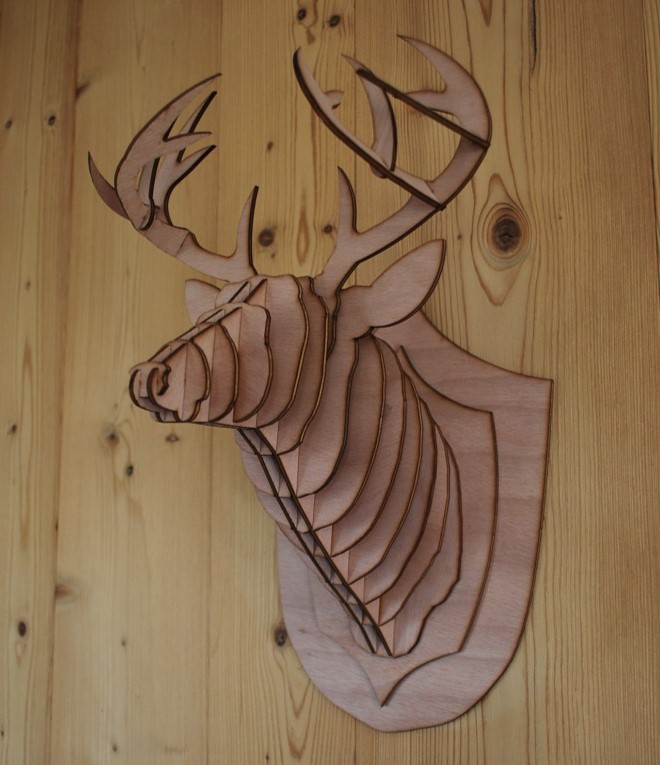 Laser Cut Deer Head Wall Hanging Free CDR Vectors Art