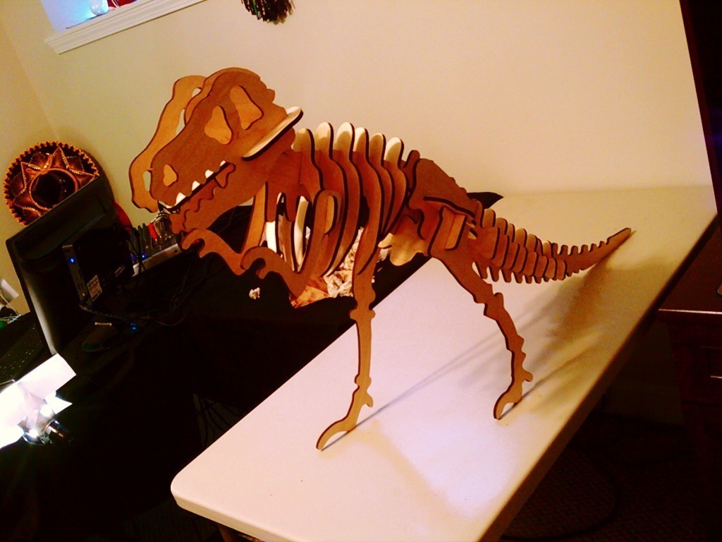 Laser Cut Tyrannosaurus Rex t-rex 3d Puzzle Free CDR Vectors Art