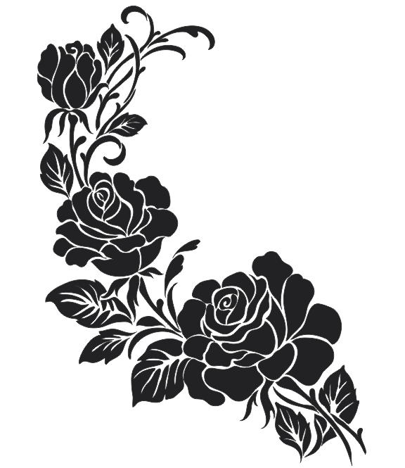 Silhouette Flower Black And White Free CDR Vectors Art