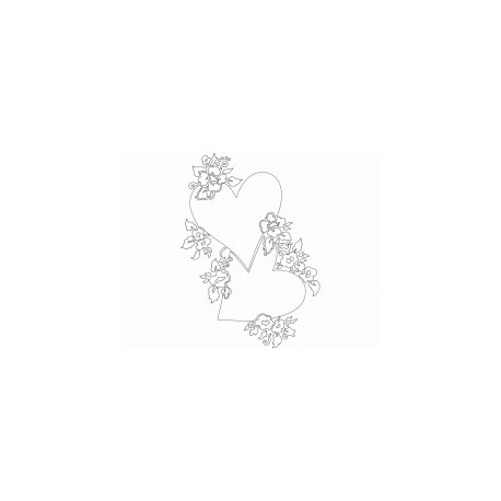 Heart with Flowers Free DXF File