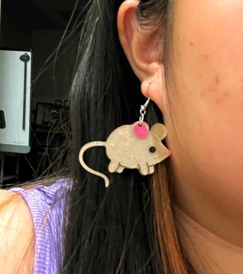 Laser Cut Acrylic Mice Earrings Free CDR Vectors Art