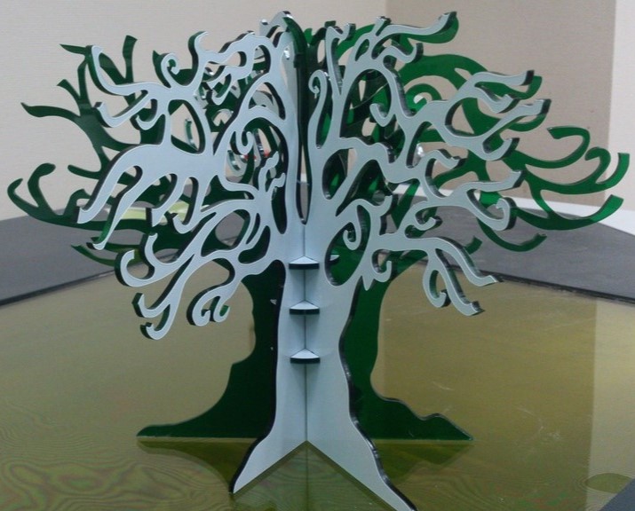Laser Cut Fairy Tale Tree Jewelry Stand Free CDR Vectors Art