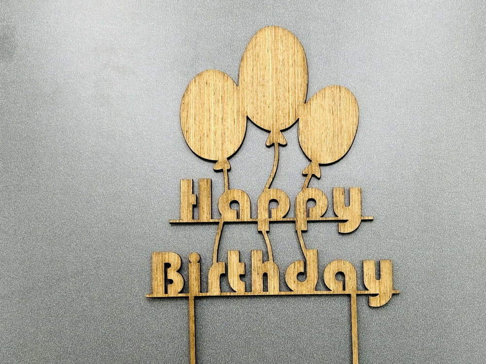 Laser Cut Balloon Cake Topper Birthday Cake Decor Free CDR Vectors Art