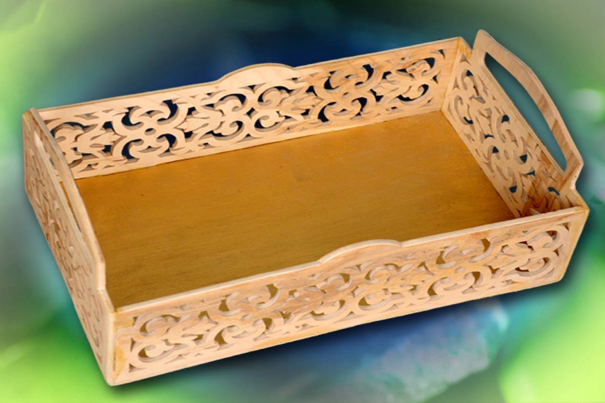 Decorative Wood Arabesque Tray For Laser Cut Free CDR Vectors Art