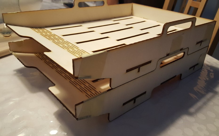 Laser Cut a4 Stackable Trays Free DXF File