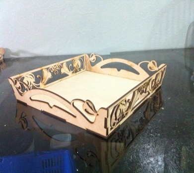 Laser Cut Wooden Decorative Tray Free DXF File