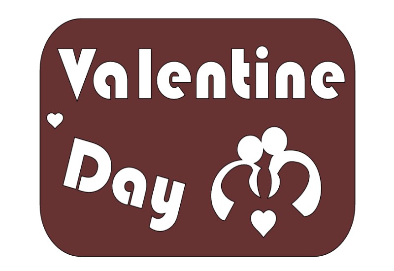 Laser Cut Valentine Day Couple Wooden Tag Free CDR Vectors Art