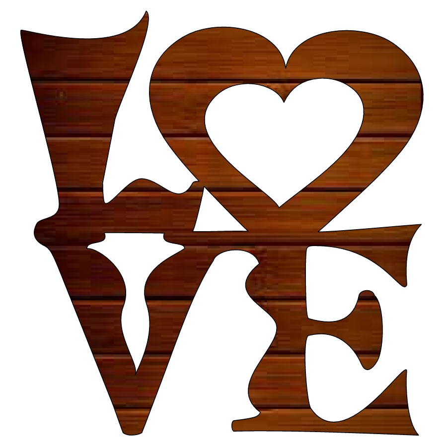 Laser Cut Valentine Day Love Wooden Tag Free CDR Vectors Art
