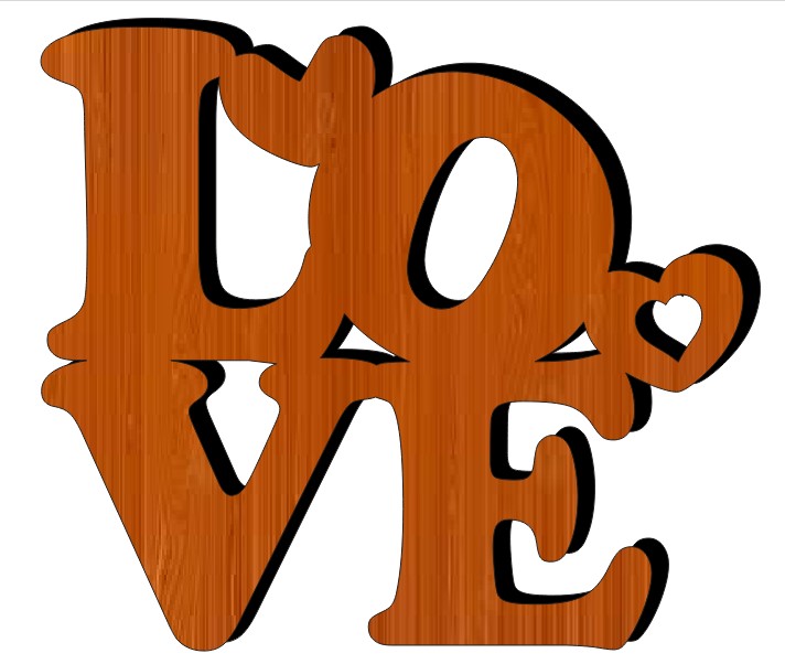 Laser Cut Valentines Day Love Heart Shaped Wooden Keychain Free CDR Vectors Art