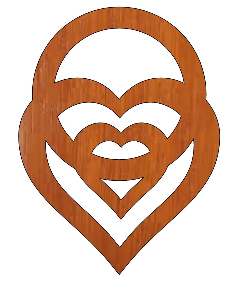 Laser Cut Love Heart Valentines Day Tag Wooden Keychain Free CDR Vectors Art