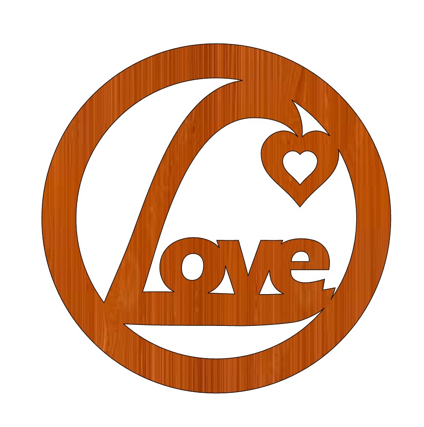Laser Cut Love In Heart Valentine Unfinished Wood Shape Free CDR Vectors Art