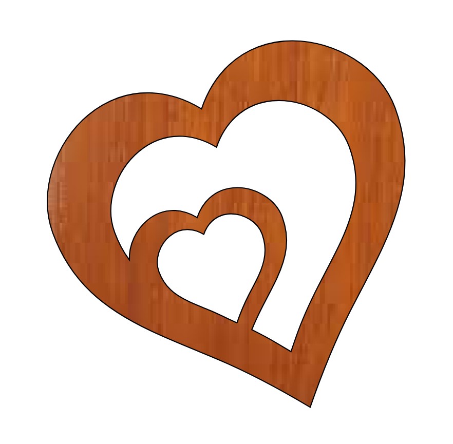 Laser Cut Love Valentines Couple Heart Unfinished Wood Shape Free CDR Vectors Art