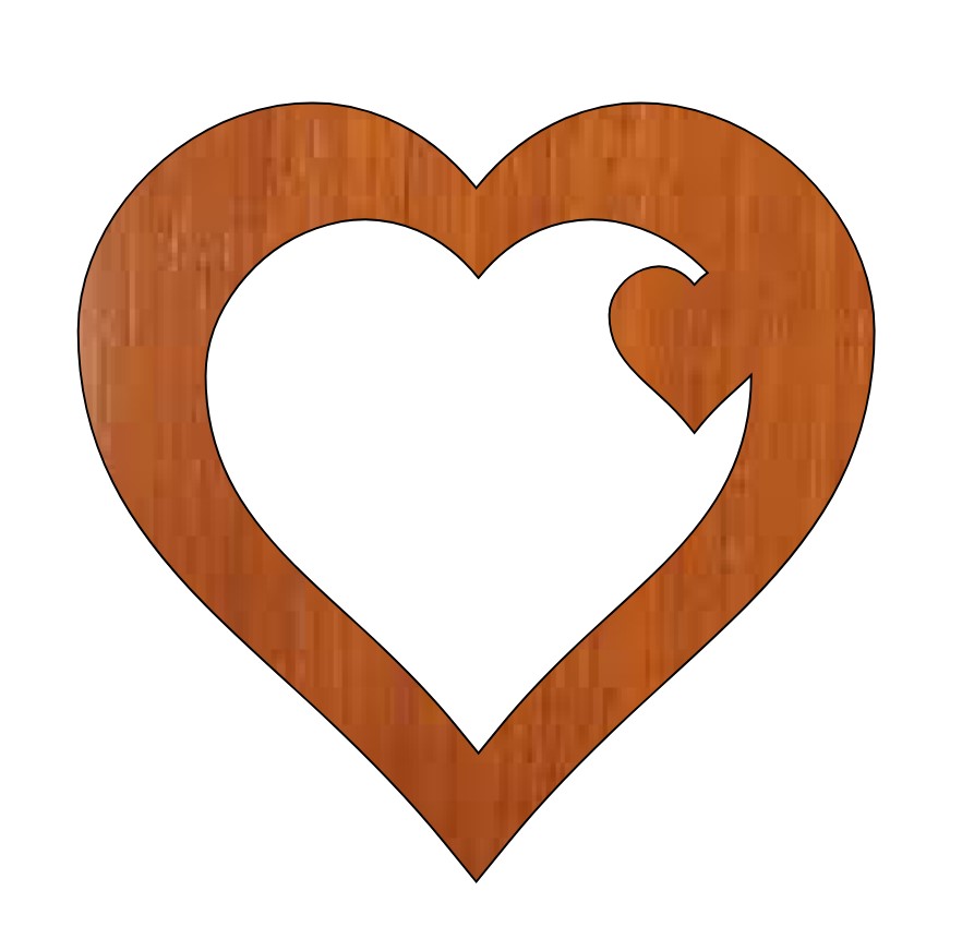Laser Cut Love Valentines Couple Heart Wooden Cutout Shape Free CDR Vectors Art