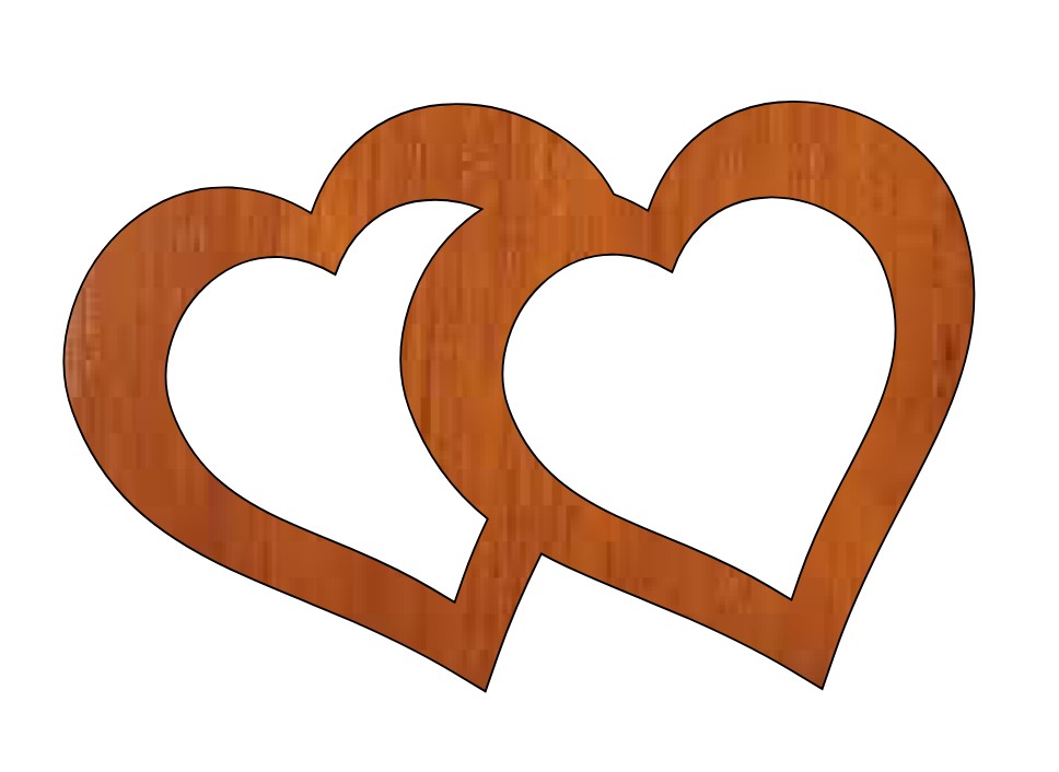 Laser Cut Love Heart Happy Valentines Couple Unfinished Wood Shape Free CDR Vectors Art
