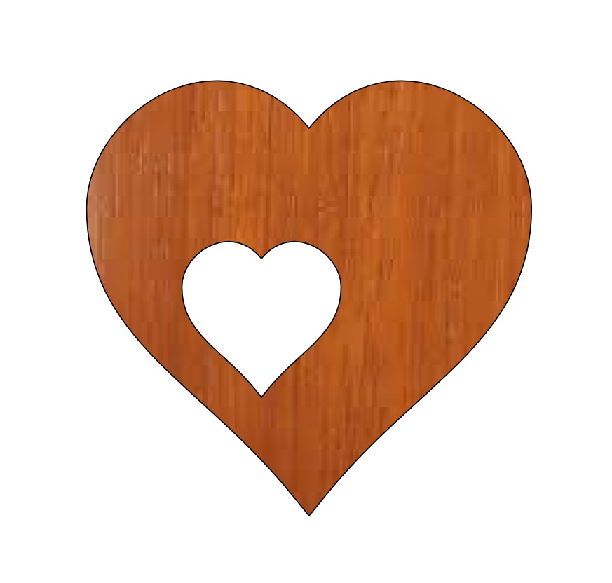 Laser Cut Love Heart Valentines Couple Unfinished Wood Shape Free CDR Vectors Art