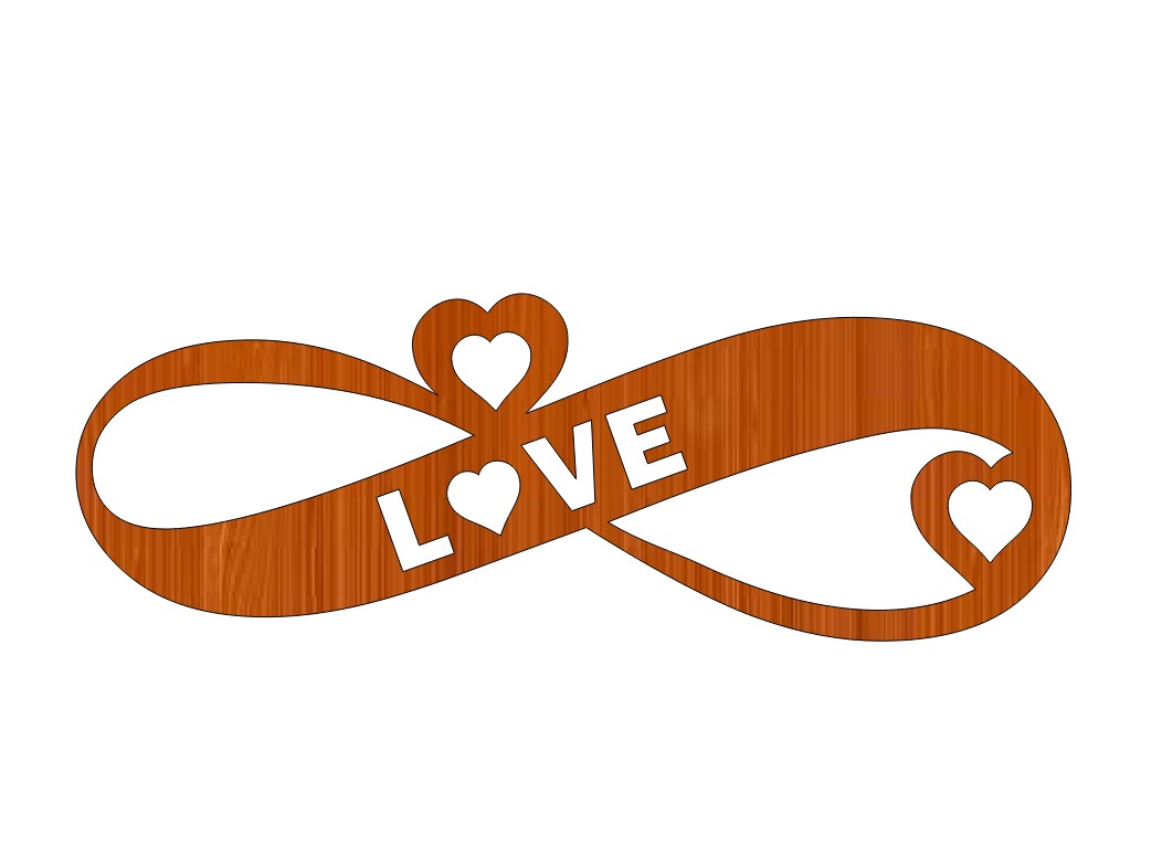 Custom Love Infinity Heart Wood Personalized Valentines Tag Free CDR Vectors Art