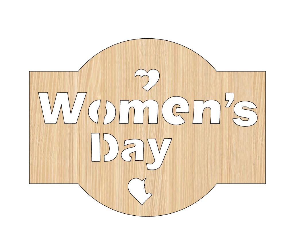 Laser Cut International Womens Day 8 March Wood Gift Tag Women Day Free CDR Vectors Art