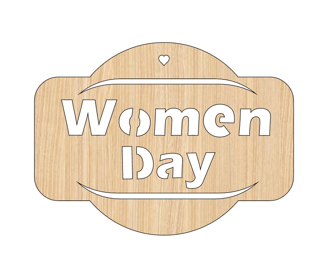 Laser Cut International Womens Day 8 March Wood Tag Women Day Free CDR Vectors Art