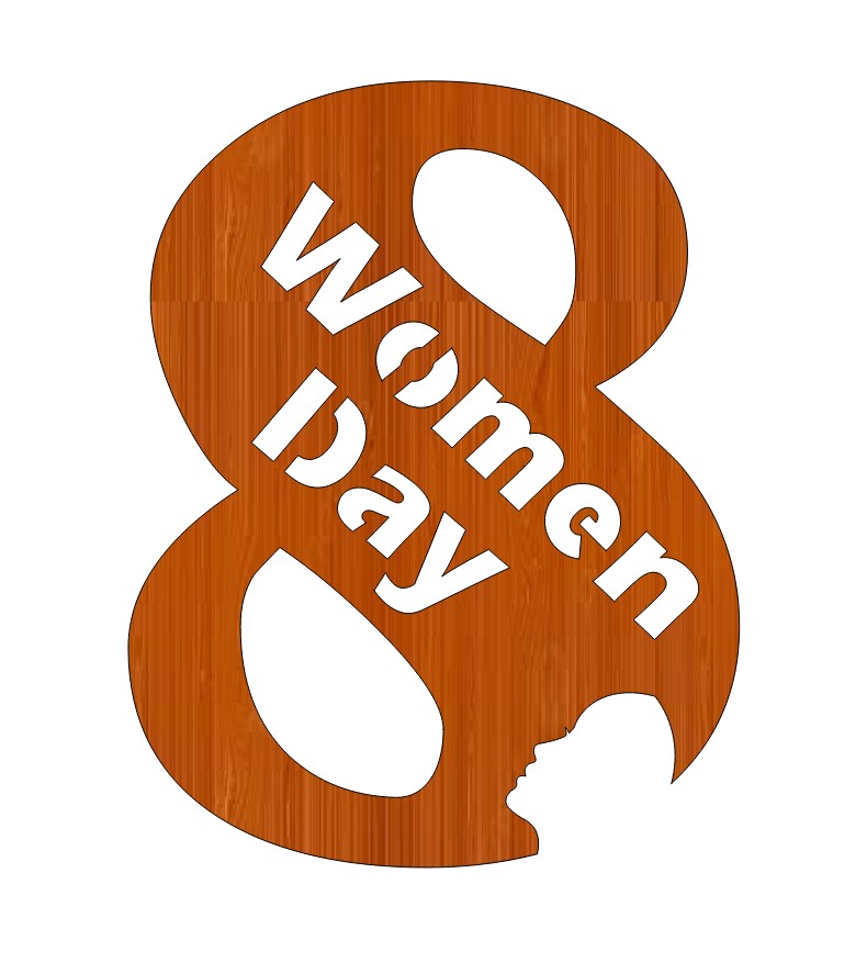 Laser Cut International Womens Day 8 March Wooden Gift Tag Women Day Free CDR Vectors Art