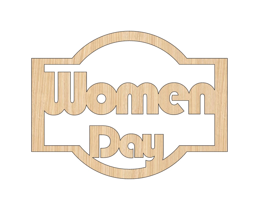 Laser Cut International Womens Day Wooden Gift Tag 8 March Women Day Free CDR Vectors Art