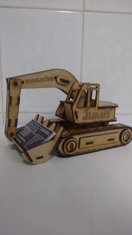 Excavator Wooden Model Free CDR Vectors Art