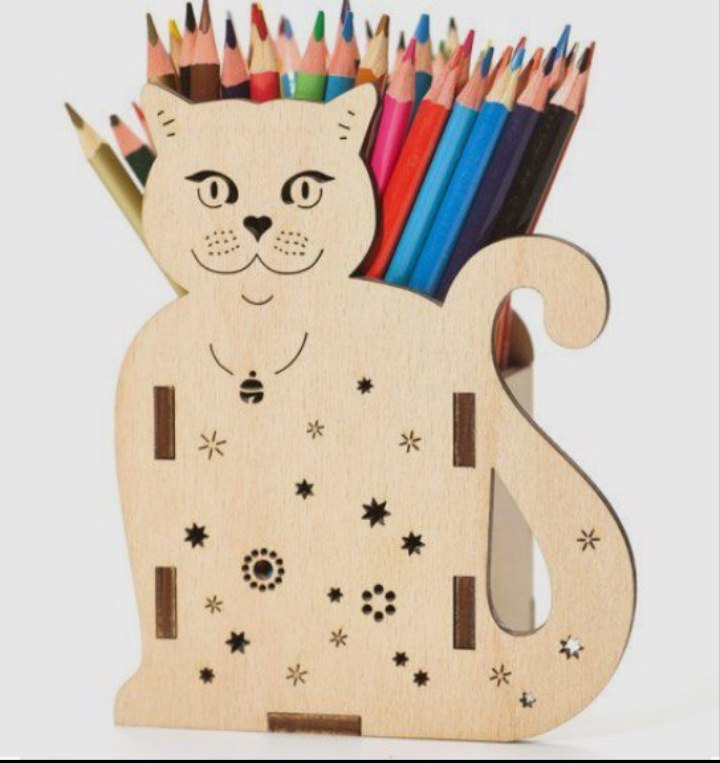 Cat Pencil Holder 3d Puzzle Free CDR Vectors Art