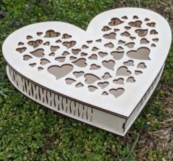 Cute Heart Box File For Laser Cut Free CDR Vectors Art