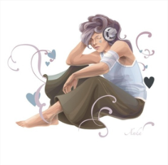 Woman Listening To Music Free CDR Vectors Art