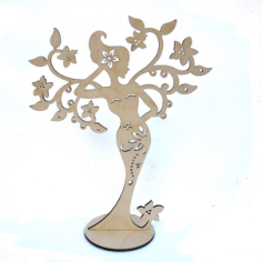 Woman Jewelry Stand Laser Cut Free CDR Vectors Art