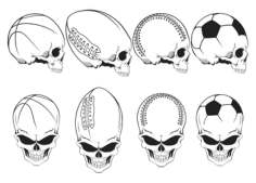 Sport Skulls Vector Pack Free CDR Vectors Art
