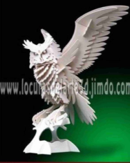 Owl 3D Wooden Puzzle Free CDR Vectors Art