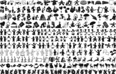 Large Collection Silhouettes Free CDR Vectors Art
