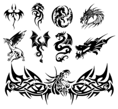 Dragon Tattoo Free CDR Vectors Art