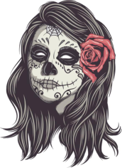 Mexican Skull Woman Free CDR Vectors Art