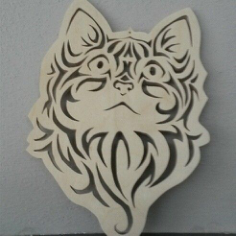 Cute Kitten Face Cat Stencil Free CDR Vectors Art