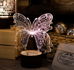 Butterfly 3D Lamp Free CDR Vectors Art