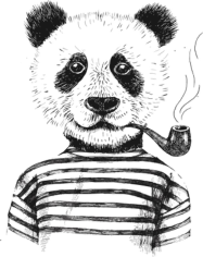 Smoking Panda Free CDR Vectors Art