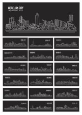 Silhouette Vector World Cities Free CDR Vectors Art