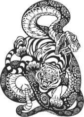 Snake And Tiger Fight Free CDR Vectors Art