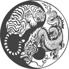Tiger Dragon Yin Yang Free CDR Vectors Art