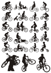 Bicycles Silhouettes Free CDR Vectors Art
