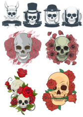 Creative hand-painted skull print pattern Free CDR Vectors Art