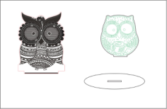 Sleepy-eyed Owl Night Light Free CDR Vectors Art