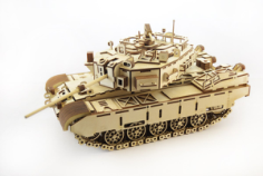 3D Wood Tank Puzzle Kit Engraved Laser Cut Free CDR Vectors Art