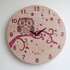 Modern Wall Clock OWL Free CDR Vectors Art